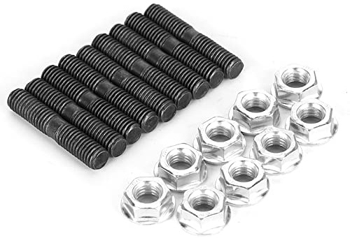 Tbest Premium-Turbo-Stehbolzen und Sicherungsmuttern-Set, Hochwertig, Langlebig, M8 X 1, 25, Größe 50 Mm Länge, für Skyline GTR Silvia 200sx S13 S14 S15 SR20 CA18 T2 T25 T28