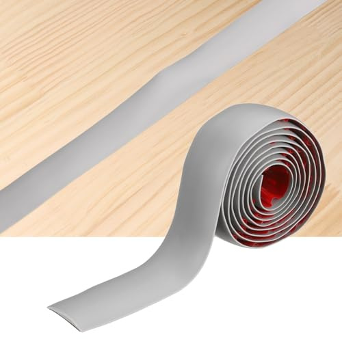 QUARKZMAN Bodenübergangsleisten 2m x 4cm(LxB) Selbstklebende Vinyl-Bodenkantenleisten PVC-Boden Flache Trennleiste Abdeckleisten Zum Verbinden Von Bodenspalten Grau