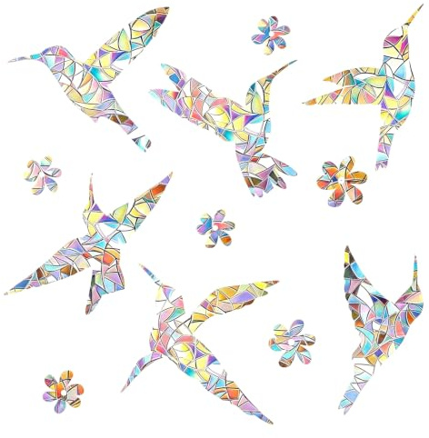 24 stycken prisma fönsterklistermärken fågelskydd, antikollisionsklistermärken, regnbågsfönsterklistermärken, fönsterfilm solcatcher klistermärken, folie mot fågelslag, kolibri fönsterklistermärken