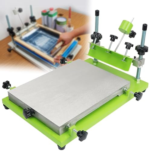 Manuellt platt screentryckbord, hög precision, för glas, plast och trä, perfekt för professionella platta konstprojekt och hantverk, med skrapa (S)