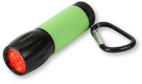 Carson RedSight Pro lampe de poche LED rouge avec poignée en caoutchouc phosphorescente | Idéale pour l'observation des étoiles, la préservation de la vision nocturne (SL-33)