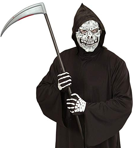 NET TOYS Halloween-Sense mit Blutflecken | 107 cm lang | Gruseliges Unisex-Kostüm-Zubehör Gevatter Tod Sichel | Genau richtig für Horror-Party & Gruselparty