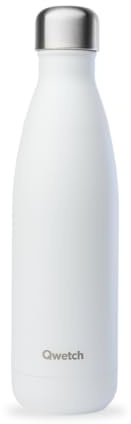 Qwetch - Bouteille Isotherme Matt Blanc 500ml - Gourde Nomade Inox - 24h Froid et 12h Chaud - Etanche, Sans BPA & Réutilisable - Gourde isotherme pour Sport, Voyage, Bureau, Randonnée