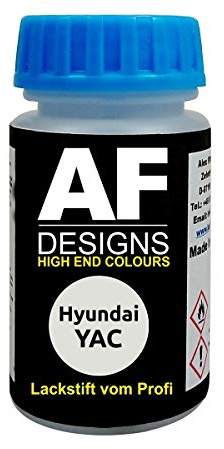 Alex Flittner Designs Lackstift für Hyundai YAC Creamy White schnelltrocknend Tupflack Autolack