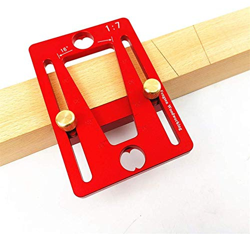 Genaue Schwalbenschwanz-Schwalbenschwanz-Schwalbenschwanz-Markierungslehre Holzverbindungen Zapfenschablone Holzbearbeitungsmesswerkzeuge Verarbeitung (Farbe: Rot)