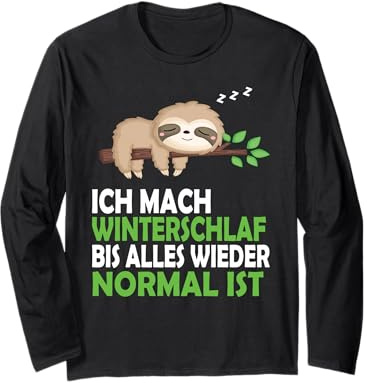 Faultier Nachthemd Schlafshirt Pyjama Schlafanzug Geschenk Langarmshirt