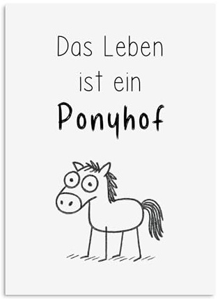 Nastami Postkarte Spruch Das Leben ist ein Ponyhof Postkarte Sprüche DIN A6 Postkarten Sprüche