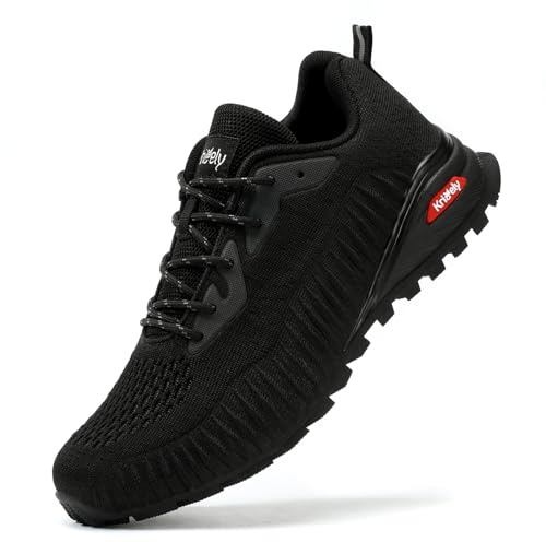 Kricely Zapatillas de Trail Running Hombre Outdoor Antideslizantes Transpirables Zapatos de Senderismo Zapatillas Trekking Tenis Calzado Deporte Ligero Casuales Sneakers Negro 42