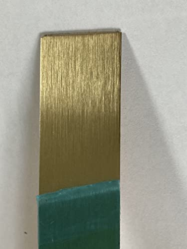 Borstad mässing L x B x H 2500 x 11 x 0,5 mm, självhäftande plåtremsor, plåtsnitt, bländning, dekorremsor, lister, täcklist, fönsterlist, rostfritt stål V2A..
