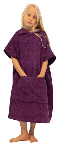 ALLEN & MATE 100% Cotton Kids Hooded Towel Poncho – Medium Lightweight Towelling, Safety Certified | Oversized Changing Robe for Boys & Girls