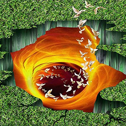 Autocollant De Sol Étanche Autocollant Personnalisé Papier Peint De Plancher Personnalisé 3D Salon Chambre Salle De Bains Plancher Peintures Murales Volcanic Lava Meadow Pvc Papier Peint Aut
