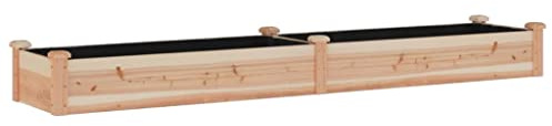 vidaXL Garden Raised Bed with Liner 240x45x25 cm Solid Wood Fir