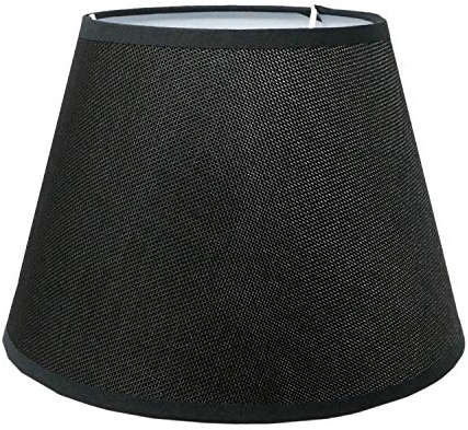 Lampenschirm kegelförmig aus Stoff H 20 x Ø 30 cm für Tisch - Stehlampen (schwarz struktur)