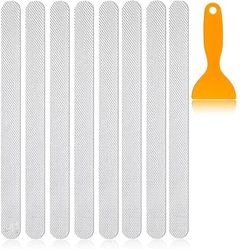 YZNLOQ Adesivi antiscivolo per pavimento doccia, strisce adesive di sicurezza per vasca da bagno, con raschietto di alta qualità, per vasca da bagno, doccia, scale, adesivi trasparenti, 2 x 20 cm, 6