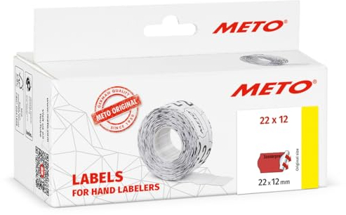 Original Meto Preisauszeichner Etiketten Vordruck « Sonderpreis » (22x12 mm, 1-zeilig, 6.000 Stück, fluor rot, permanent haftend)