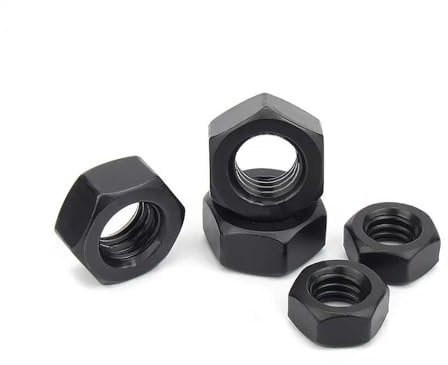 4 Stück M20-2.5 12.9 Grad legierter Stahl, Schwarze Oxidation Sechskantmutter, Sicherungsmutter