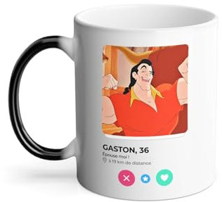 Mug Thermo-réactif Tasse Magique - Gaston La Belle et la Bete Réseau Social Rencontre Parodie - 325 ml