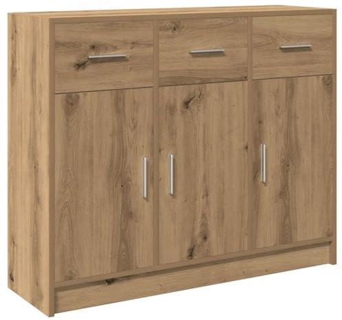 vidaXL Sideboard Artisan-Eiche 91x28x75 cm Holzwerkstoff, Kommode, Anrichte, Küchenschrank, Buffet, Schrank, Flurschrank, Wohnzimmerschrank