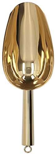 Isskopa, Isskopa i Rostfritt Stål, U-formad Isskopa, Universalmatsskopa Ice Cube Scoop Popcornsskopa med Hängande Cirkel för Ishink, Socker, Mjöl, Husdjursmat (Guld)