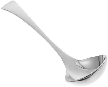 OUNONA 2piezas Cuchara Sopera De Acero Inoxidable De Cucharones Pequeños Para Servir Sopa Salsa y Ensalada Mesa Cocina Mango Acero Inoxidable