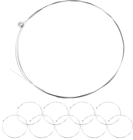 Garneck 10 Cordes de Guitare Acier E1 (1ère Corde) - Jeu de 10 Cordons de Rechange pour Guitare Acoustique/Électrique