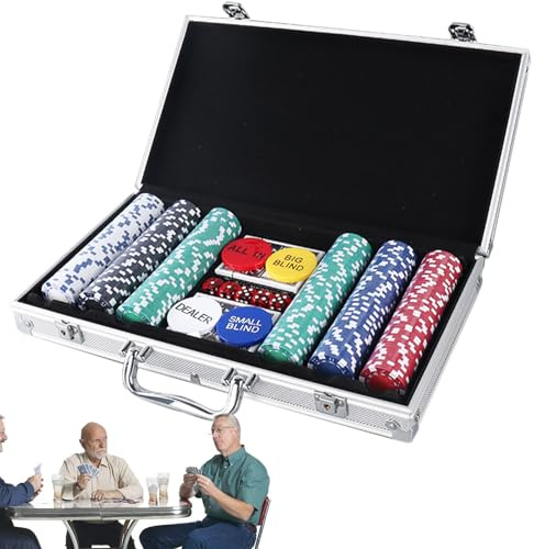 Generico CHIPS POKER - Conveneint Poker Chips 200 Set | Multi--FUCTIONC pokerchip med fodral | Texas Holdem Blackjack Poker Chips för Blackjack Poker Gaimes