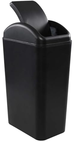 Julyeen 14 L Slim Kitchen Garbage Bin with Lid, Plastic Swing Lid Trash Can, 1 Pack