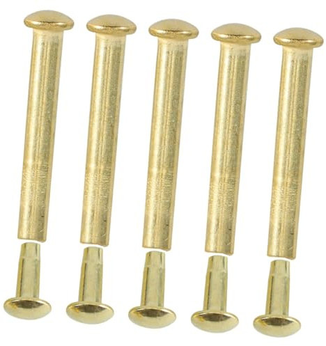Vaguelly Kit di Riparazione in Acciaio Inossidabile per Ventagli Pieghevoli, Rivetti e Dadi Finitura Dorata, 5 Set, Diametro 3mm