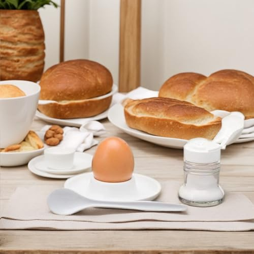 Portauova 4 Pezzi, Porta Uova Plastica, Contenitore Uova Bianco Riutilizzabile, Portauovo Alla Coque per Colazione Portatile, Vassoio per Casa, Cucina, Ristorant, Lavabili in Lavastoviglie
