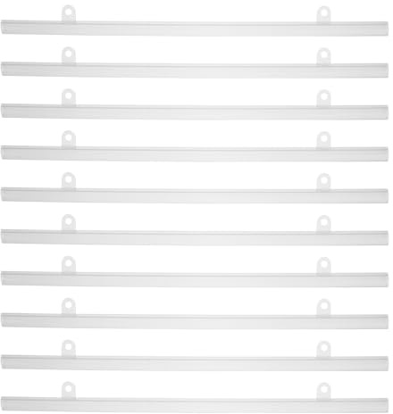 PACKOVE Set 10 Pezzi Pali Sospensione in Pvc 40 Cm Ganci per Poster, Binari Espositivi e Cornici a Scorrimento, Supporto Stabile per Strisce Pubblicitarie in Centri Commerciali