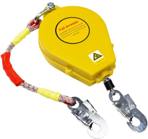 VFDZ Antichute a Rappel Automatique 150kg, Stop Chute Toiture(Jaune,5m)