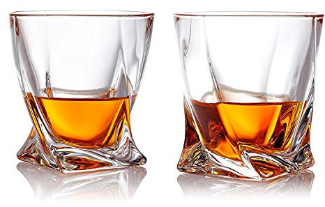 SOLAVIA Lot de 2 verres à whisky en cristal transparent 340 ml