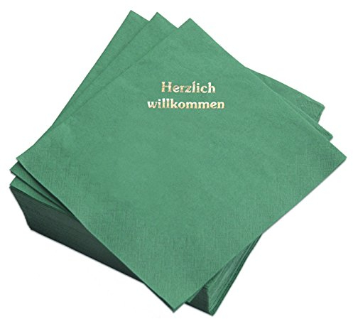 Geschenke mit Namen Servietten, 50 Stück, Zellstoff, Grün, 17 x 17 x 4 cm, Einheiten