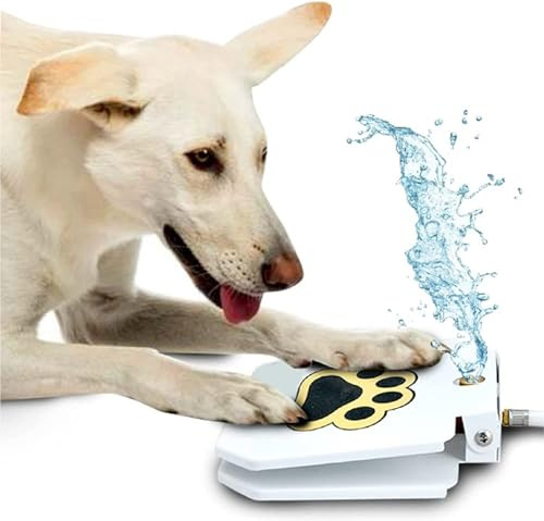 Trio Gato Hundewasserbrunnen für den Freien, Hund Haustier Wasser Sprinkler einfach aktiviert, Hund Wasser Brunnen Spielzeug