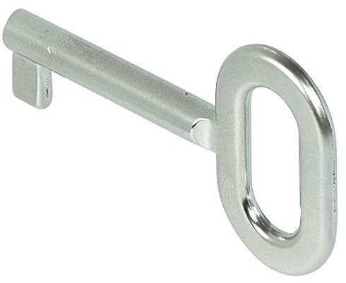 Gedotec Bartschlüssel Schrank Bunt-Bartschlüssel für Möbel-Schloss Ersatz-Schlüssel Deko - Nikolai | 38 mm | Messing silber vernickelt | 1 Stück - Design Möbelschlüssel Euro-Sperre für Schubladen