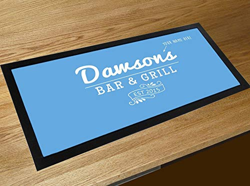 Personalisierbarer Familien-Bar & Grill Blau Bar Pub Bar Läufer Thekenmatte