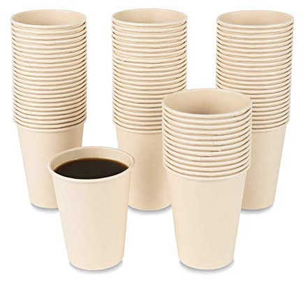 JAYEEY 160 Count 15 oz Disposable Coffee Paper Cups, Plant Fiber Brown for Hot Drink