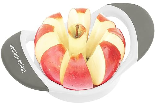 Utopia Kitchen Apple Corer and Slicer Fruit Cutter Apple Divider Wedger Stainless Steel Slicer for Fruits and Vegetables Ergonomic Handle Easy Grip 8 Sharp Blades Grey