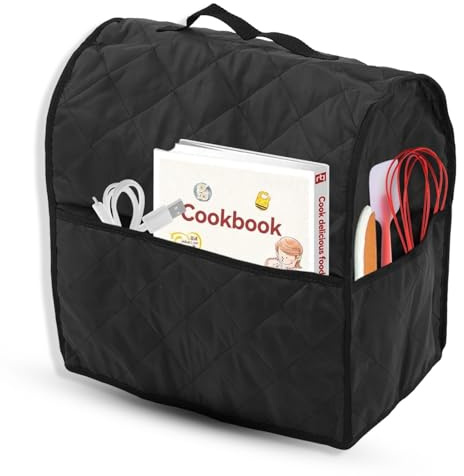 14.2x9.1x14.2inch Stand Mixer Cover, Protective Dust Cover for Kitchen Mixers, Anti Dirt Anti Scratches Carry Bag with Top Handle and Pockets for Kitchen Stand Aid Mixer (Black)