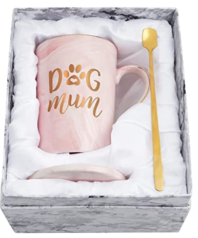 Joymaking Dog Mum Mug - Funny Gift for Dog Lovers, Mum, Mothers Day & More - 14Oz Pink