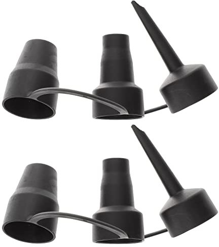 Angoily Luftpumpe Adapter 2 Stück 3-In-1 Ersatzdüsen für Elektrische Luftpumpen Verschiedene Größen Tragbar Schwarz Kompatibel mit Ballonpumpen und Aufblasbaren Artikeln Leicht zu Reinigen