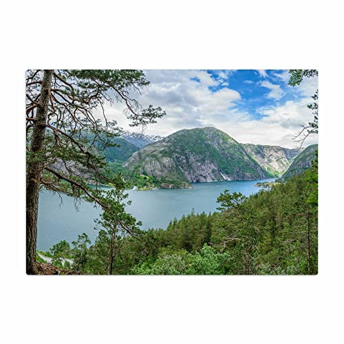 Vero Home 18607 Glas-Schneidebrett | Motiv Natur Norwegen | rutschfest, kratzfest und lebensmittelecht | Maße: 39 x 29 cm