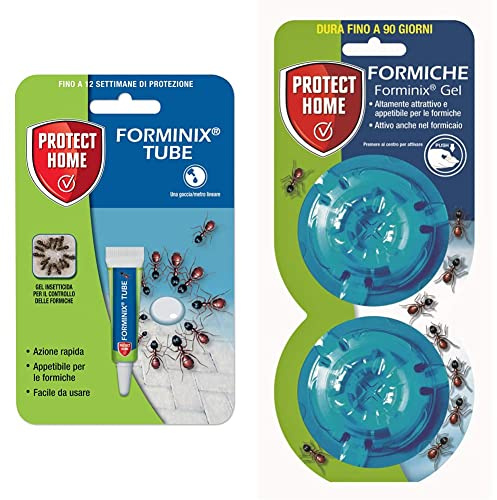 PROTECT HOME FORMINIX Gel FORMICHE - TUBETTO & Forminix Box, Veleno per Formiche in Gel Box Pronto Uso Efficace, Elimina il Nido in breve tempo Ideale per Ambienti Interni ed Esterni 2 Box