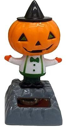Solar Dancing Pumpkin Doll, Spooky Figurine for Halloween Car Dashboard Decoration, Solar Powered Dancing Figure for Party Ambiance (B-Pumpkin)
