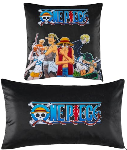 One Piece Kinder Kissenbezug, Set 2 Pillow Case 50 x 30cm & 35 x 35cm