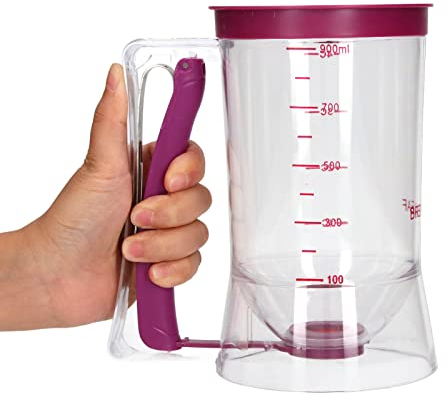 Dispensador de Masa 900 Ml, Porcionador de Masa, Dispensador de Masa para Pasteles, Vaso Medidor, Dispensador con Tapa y Báscula, Porcionador de Masa para Crema para Tortitas,