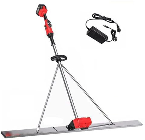 Power Estrich Beton Finishing Vibra Tool, Fliesen Vibrationswerkzeug Tamper Lineal, elektrische kabellose Estrich Zement Finishing Vibrationsmaschine mit 5ft Board,2Battery