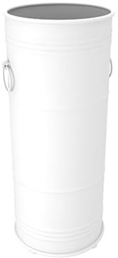 Schirmständer Metall Stockständer Runden Schlicht Und Stilvoll Süße Dekoration Aufbewahrungskiste Regenschirmeimer Mit Tropfschale, Schwarz/Weiss (Color : White)