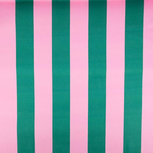 SCHÖNER LEBEN. Baumwollstoff Dekostoff Digital Streifen dunkelgrün pink 1,40m breit