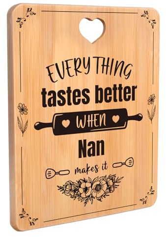 Nan Gifts, Birthday Gifts for Nan, Engraved Bamboo Cutting Board | Nan Birthday Gifts, Christmas & Birthday Presents for Grandma Nana Nanny Gran Granny